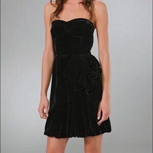 Marc by Marc Jacobs Black Velvet Silk Cocktail Mini Dress - Size 4